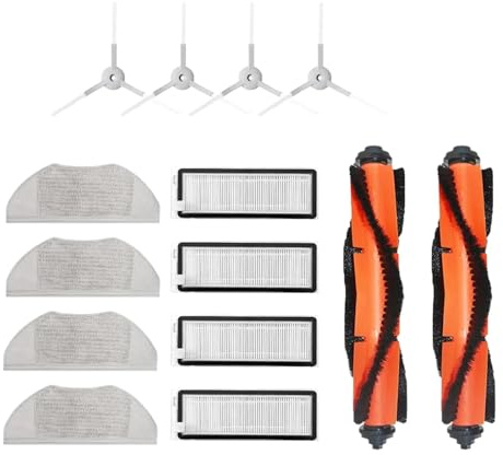 Compatible con Xiaomi G1 MJSTG1 Robot Aspirador Essential Cepillo Principal Rodante Cepillo Lateral Filtro HEPA Paño de Fregona Tanque de Agua Caja de Polvo Piezas(Suit 2)