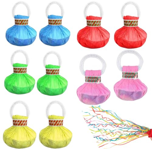 Bombe a Serpentin,10 Pièces Serpentins en Papier à Lancer pour Fête,Idéal pour Mariage,Anniversaire,Nouvel An et Carnaval,Décoration de Fête,Créez une Ambiance Festive Instantanée