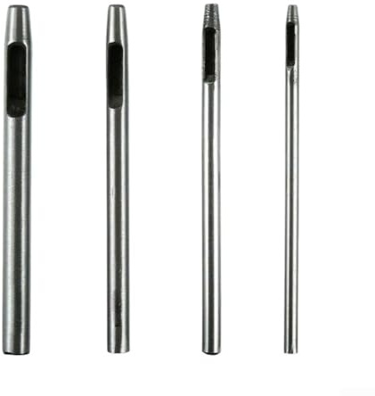Lot de 4 perforatrices creuses pour cuir, perforatrice ronde en acier 45# pour le travail du cuir, joints, vinyle, caoutchouc, toile, toile et projets d'artisanat