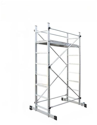 Andamio telescópico de aleación aluminio, escalera elevadora, ascenso móvil plegable, plataforma trabajo aéreo Andamio plegable portátil(A)