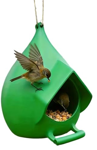 para pájaros al Aire Libre – Jardín para comederos Colgantes 4,3 x 5,2 x 4,9 Pulgadas | Alimentadores para pájaros | Distribuidor de alimentación Resistente a la Lluvia | Comederos para