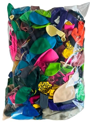1 kg Luftballons * BUNTER MIX * als Deko für Party und Geburtstag | ca. 500 Ballons, Größen 18-35cm, mit/ohne Aufdruck | Abifeier Mottoparty Restposten Sonderposten