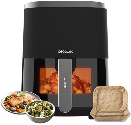 Cecotec 4 L oljefri luftfritös med Cecofry Fantastik fönster 4 000 Hot-fönster. 1 400 W, 9 lägen, touch-kontroll, PerfectCook-teknik, 80–200 ºC, justerbar tid, luftfrys