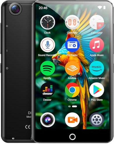 80GB mp3 Player with Bluetooth and WiFi, 4.02 Touchscreen Android MP3 Player with 13MP Rear Camera, MP4 Music Player for Kids with Spotify, Deezer, Amazon Music, Audible