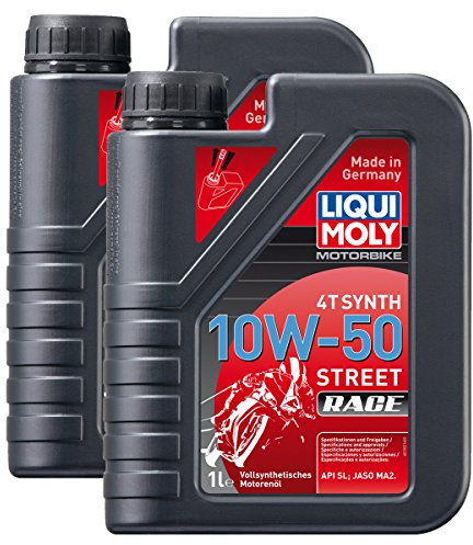 2X LIQUI Moly Racing Motorbike 4T 4-Takt Synth Street Race Motoröl 10W-50 1L 15