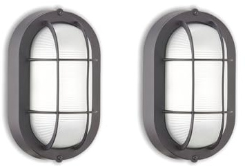WISBEAM 2 Pack LED Bulkhead Light, Outdoor Bulkhead LED Wall Light, Dimmable, 6W Replace 60W, 450 Lumen 3000K Daylight White 80CRI, Water-Proof, ETL Rated