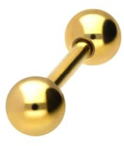 PIERCINGLINE Titanium Barbell | 2 Balls | Piercing Bar Tongue Chest Intimate Ear | Choice of Sizes and Colours, 1,6 mm Stabstärke | 8 mm Stablänge, Titanium (Grade 23)