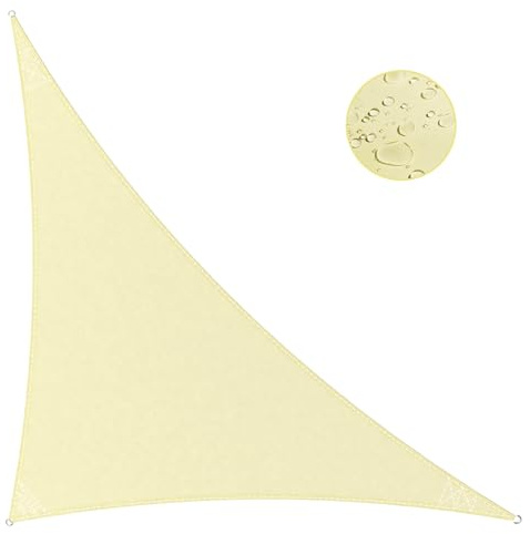 IOAOI Telo Vela Ombreggiante Triangolare 4x4x5.7 m Tenda a Vela Impermeabile, Protezione Raggi UV 98% Tenda da Sole per Esterno per Esterno, Giardino, Terrazzo - Giallo Chiaro