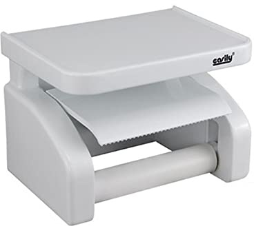 Vetrineinrete® Porta rotolo per carta igienica con ripiano da parete con ventosa portarotolo con mensola da muro accessorio da bagno