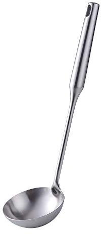SBOMHS Ladle Stainless Steel 18/8 Ladle Soup Ladles 1 Piece Long Handle 34 cm / 13.4 Inches Silver Matt Width 9.2 cm / 3.6 Inches