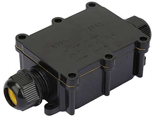 Junction Box, IP68 Waterproof 2-4 Way Electrical Junction Box Terminal Box, Black Underground Cable Line Wires Power Cord Connector Protection(2 Way)