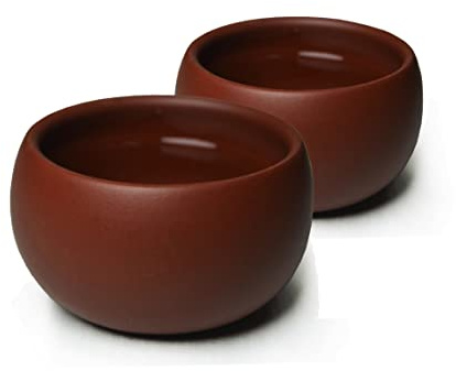 YXHUPOT Teacup Lot de 2 tasses à thé en argile chinoise véritable Rouge Dahongpao Zini Zisha Gongfu 50 ml (rouge)
