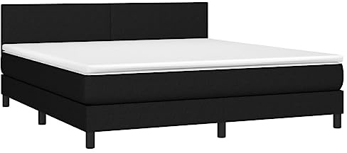 vidaXL Boxspringbett mit Matratze Schwarz 160x200 cm Stoff