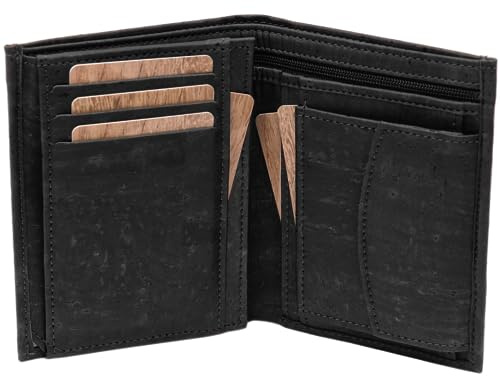 Simaru Geldbörse aus Kork mit RFID Schutz, Portemonnaie vegan für Damen & Herren, Geldbeutel für 10+ Karten, Scheine & Münzen
