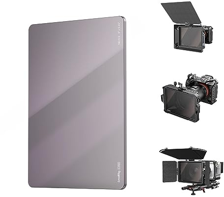 SMALLRIG 4 x 5.65 ND 0.9 (3 Stop) Filter, quadratischer Neutraldichtefilter, 4 mm Dicke Mehrschichten, 12.5% Lichtdurchlässigkeit für Matte Box Außenaufnahmen – 4225