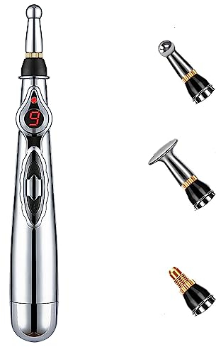 Akupunkturstift,Elektronischer Akupunkturstift Set Akupressurstift zur Schmerzlinderung,Energy Pulse Ultraschall Akupunktur Stift Therapiegerät,zur Muskelheilung,Schmerzlinderung (3 in 1)