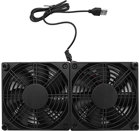 Dovhmoh 120Mm 5V USB Powered PC Router Dual Fans High Cooling Fan for Router Modem Receiver
