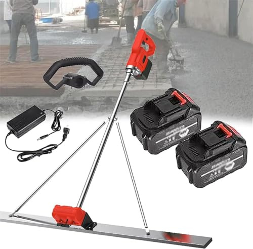 Betonestrich-Vibrationsset, Power-Estrich-Betonoberflächen-Estrich-Endbearbeitungswerkzeug, elektrische kabellose Estrich-Zement-Endbearbeitungs-Vibrationsmaschine (Color : 2xbattery, Size : 1.8M)