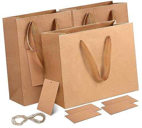 Healeved 10pcs Papier Taschen Seile Papier Einkaufstaschen Groß Party Favor Taschen