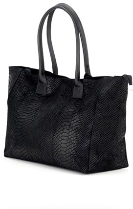 Borse in Pelle Sac à main Cabas-Serpent, noir