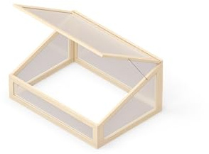Upyard Holz Frühbeet - Gewächshaus für Hochbeet 80x60 cm mit verschließbarem Deckel - klein Treibhaus aus Massivholz und UV-geschützem Polycarbonat, Frühbeetaufsatz 80x60x40, Naturholz
