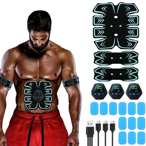 Asheyya Ems Abs Trainer Muscle Stimulator, Ab Trainer Machine Muscle Stimulater for Men and Women, 10 Modes Rechargeable