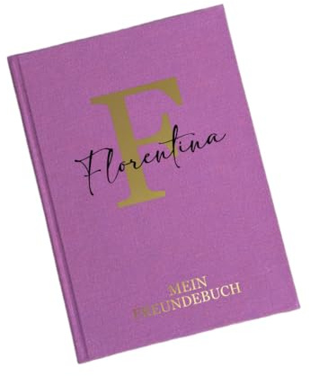 minimutz Freundebuch Schule Mädchen - Personalisiert mit Bbchstabe Initiale und Name - Freundschaftsbuch Poesiealbum Schulfreunde Einhorn Unicorn Inlet