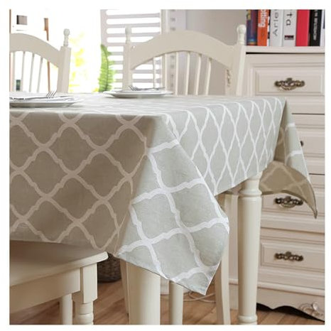 BCughia Tischdecke 70x70CM Grün, Tischdecke Abwaschbar Antirutsch Quadratisch Baumwolle Spitze Geometrische Muster Tischdecke für Küche,Esszimmer,Tischdekoration
