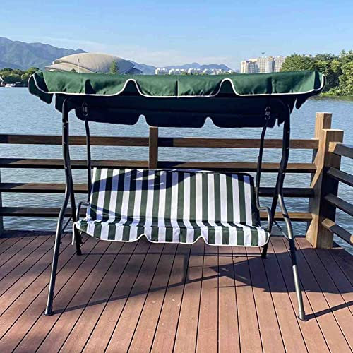 RajoNN 3-Seater Porch Swing Chair Garden Rocking Bench,Heavy Duty Patio Metal Seat W/Top Roof,for Adults Patio Garden