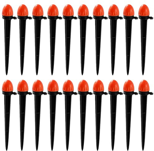 VooGenzek 20 Stücke 8-Loch Garten Bewässerung Tropfer, Tropfer Einstellbar Bewässerung Dripper, 360 Grad Verstellbar Tropfbewässerungssystem, für 4mm/7mm Rohr