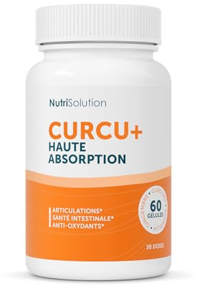 Curcu+ von NutriSolution I Boswellia, Kurkuma, Ingwer, pflanzliche HPMC-Kapseln I Fördert antioxidative Wirkung, Gelenkgesundheit und Verdauung I 60 Kapseln I 30 Tage Vorrat I Made in France