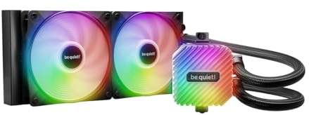 be quiet! Light Loop 240 mm Black système de refroidissement liquide poursystèmes overclockés, waterblock avec un élégant éclairage ARGB, 2 ventilateursLight Wings LX PWM high-speed, Hub ARGB PWM