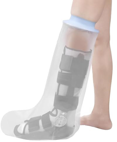 AMSGANK Copertura Impermeabile Gesso Gamba, Protezione per Gamba Gesso Doccia Adulto Protezione Gamba Gesso Riutilizzabile per il Bagno Mantieni le Ferite e le Bende Asciutte (Half Leg)