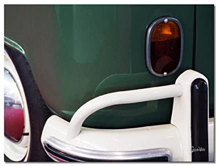 Glücksvilla - Oldtimer 8 - div. Maße (Leinwand-Bild 5 cm, 120 x 90 cm) aus DE - Kunstdruck XXL Deko-Wandbild quer - VW Bus T1 Bulli Auto Kfz Lenkrad Fahrzeug moderne Fotografie