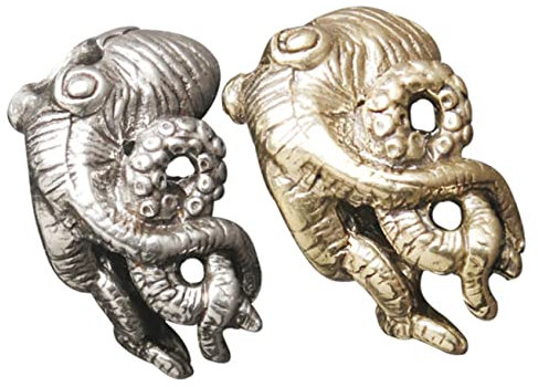 Cabilock 3 Sätze Oktopus Aus Messing Pendant Anhängerschloß Bastelzeug Kupfer Schlüsselanhänger Oktopus-Ring Oktopus-Ornamente Oktopus-Statue Aus Messing Oktopus-anhänger Golden 2 Stück * 3