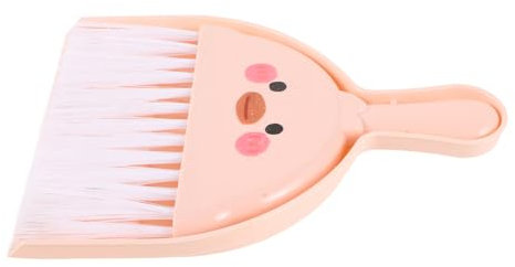 DECOMELODY Ensemble Balai à Miettes de Table Rose en Plastique Manche Ergonomique et Facile à Ranger pour Nettoyage Bureau et Canapé