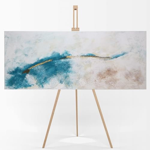 la fabrica del cuadro ®, Cuadro en Lienzo 100% Pintado a Mano, Pintura al Óleo con Relieve, Arte Moderno, Ideal para Salón, Dormitorio y Decoración de Paredes. (OR 125, 60X150)