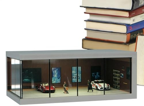 Boîte de Rangement pour Maquette de Voiture à l'échelle 1/64 | Organisateur de pour véhicule, vitrine Peu encombrante avec lumière pour l'affichage