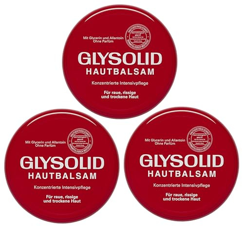 Glysolid Hautbalsam 3er Set (3 x 100 ml) – Konzentrierte Intensivpflege für raue, rissige & trockene Haut mit Glycerin & Allantoin, ohne Parfüm