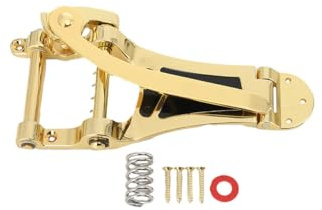 Cozyel Jazzgitarre Tremolo Vibrato Bridge Saitenhalter Guitar Vibrato Tremolo Bridge Saitenhalter B7 Archtop Big Rocking Rod Pulling String Board für LP ETC Bigsby ES355 Epiphone