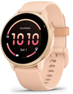Garmin vívoactive 6 GPS 42mm Smartwatch, AMOLED Touchscreen, All-day Health Monitoring, Personalised Fitness Features, Advanced Sleep Coaching, Music, up to 11 days battery life, Pink Dawn