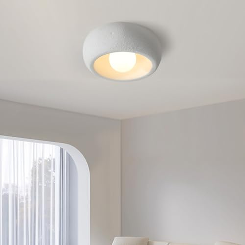 JAYMP Modern Ceiling Light for Dining Room Kitchen Island Hallway G9 Base Japanese Wabi-Sabi Style Round Lighting Fixture (Matte White, 30cm/11.8inch)