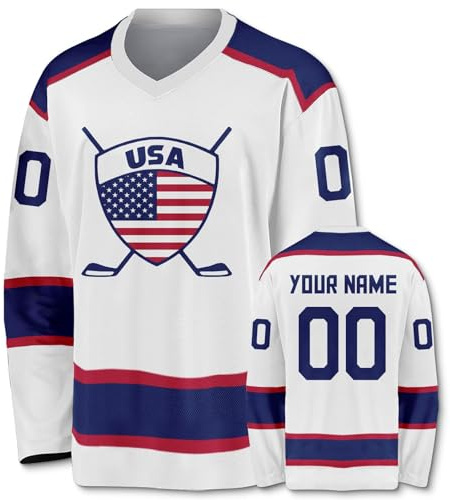 Maillot de Hockey sur Glace personnalisé, imprimé, Manches Longues, pour Les Fans de Hockey sur Glace, Hommes, Femmes et Jeunes, A11