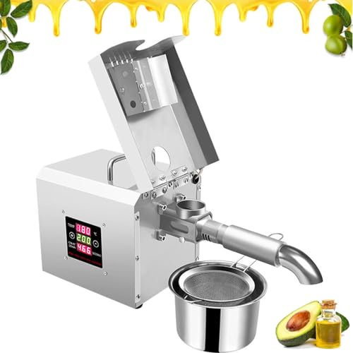ZHJOPP Automatic Oil Press Machine, Commercial Oil Expeller Extractor Stainless Steel Oil Presser Pressing Mill Maker Machine with Intelligent Control Panel for Commercial Domestic Use