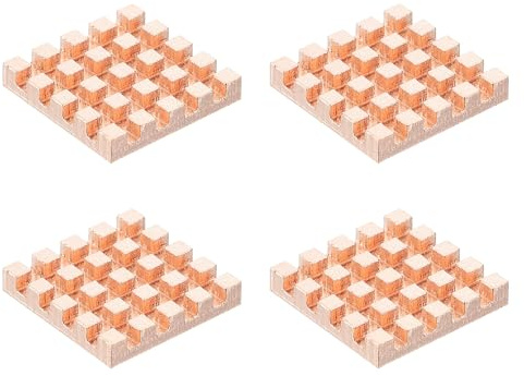 PATIKIL Dissipatore Di Rame 17x17x3mm, 4 Pezzi Dissipatore Di Calore Radiatore Per Computer A Scheda Singola Chip CPU Transistor Di Potenza FET IC Amplificatore Di Potenza