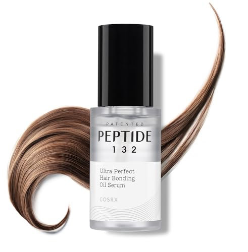 COSRX Peptide 132 - Siero oleorepellente per capelli, 28 ml, leggero olio di cheratina contro crespi e doppie punte, dona lucentezza con olio di argan e jojoba, per tutti i tipi di capelli