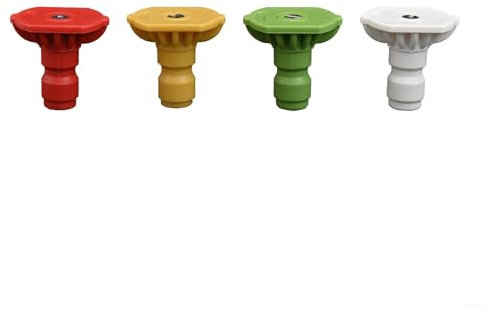 Lot de 4 embouts de pulvérisation pour nettoyeur haute pression de 35,6 cm avec 4 buses coudées différentes (1,6 mm (075))