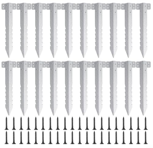 MoSundi Railway Sleeper Brackets, 10/20 Pack Heavy Duty Sleeper Stakes for Pathway Garden Raised Beds Construction Planting Box, Outdoor Pathway Retaining Wall(20pcs)