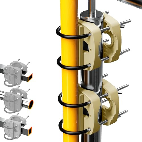 4happy 2 x Sonnenschirmhalter Balkongeländer, Sandbraun | Balkonhalterung für sonnenschirme, flexibel verwendbar, Schirmhalterung Balkongeländer ersetzt Sonnenschirm Halterung Balkon