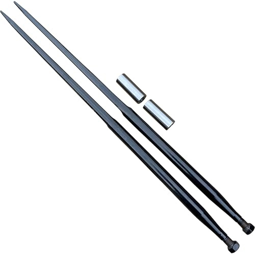 Set 2x Frontladerzinken 1100mm 2x Einschweißbuchsen Ballenzinken Zinken für Frontlader 110cm M22X1,5